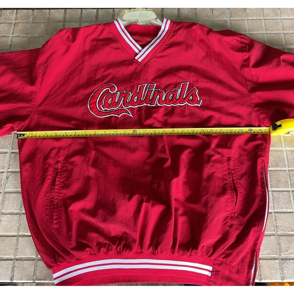 EUC! MLB St. Louis Cardinals Pullover Cardigan Jacket‎ Red White Zip